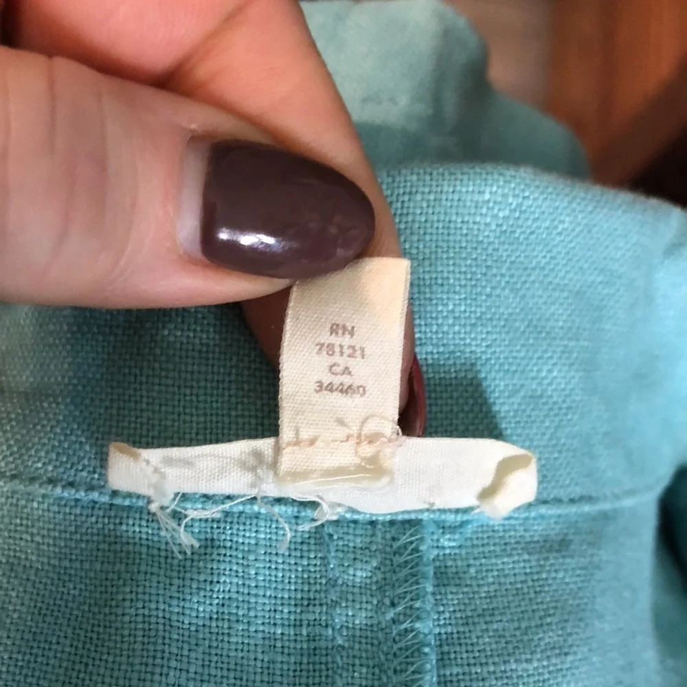 Eileen Fisher 100% Linen Jacket Blazer Notched Collar Back Vent Size Large